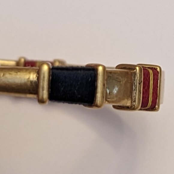 Madewell Black and Red Stripe Gold-toned Cuff Bracelet - Picture 5 of 7